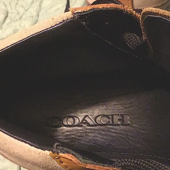 COACH Suede High Top Sneakers size 8-D only worn twice. In 9.9 condition. - Picture 11 of 12
